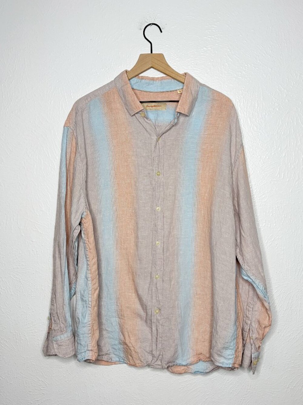 Tommy Bahama 100% Linen Ombre Button Down Shirt Men's Size XXL